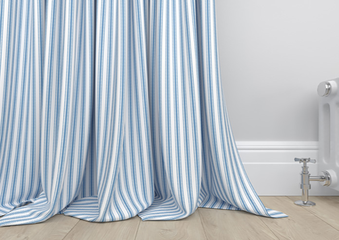 Lace Stripes, Vintage Blue - Made to Measure Curtains - Image 6